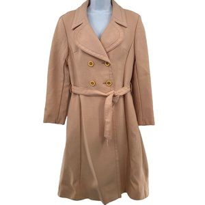 RALPH CREATION GERSDORFF AGE CONEY BELTED FULL LENGTH PEACH RAIN COAT WOMENS